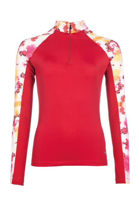 HKM Children's Functional Shirt -Essentials Flower- #colour_red-pink