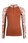 HKM Children's Functional Shirt -Essentials Flower- #colour_brown-copper