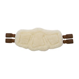 Stubben Equi-Soft® Short Saddle Girth with Cover - Tobacco #colour_lambskin-ecru-white