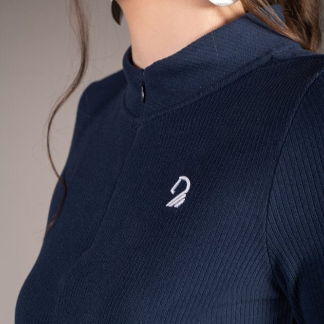 HKM Ladies Longsleeve Shirt -Arezzo Soft- #colour_deep-blue