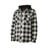 Hard Yakka Quilted Flannel Shacket #colour_grey