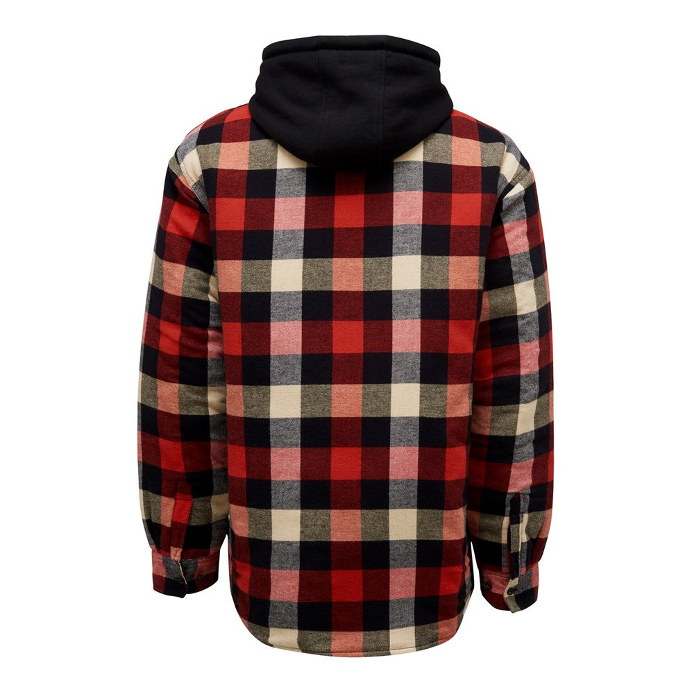 Hard Yakka Quilted Flannel Shacket #colour_red