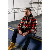 Hard Yakka Quilted Flannel Shacket #colour_red