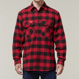 Hard Yakka Long Sleeve Check Flannel Shirt #colour_red