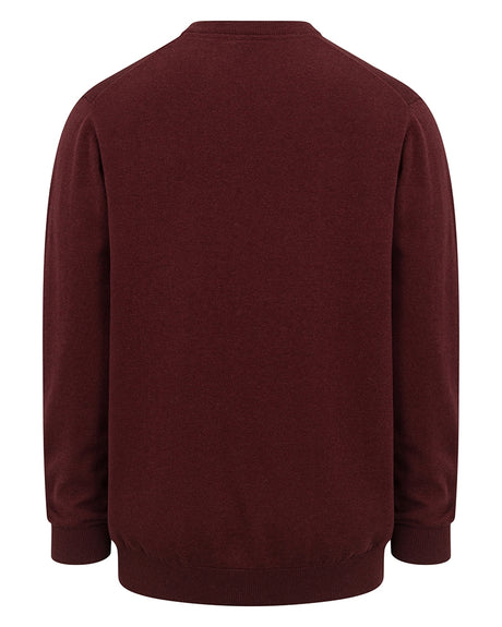 Hoggs of Fife Stirling II V Neck Pullover #colour_berry-red