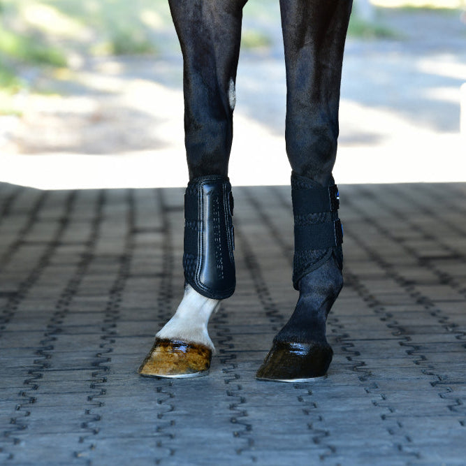 Weatherbeeta Tough-Tec Mesh Brushing Boots #colour_black-black