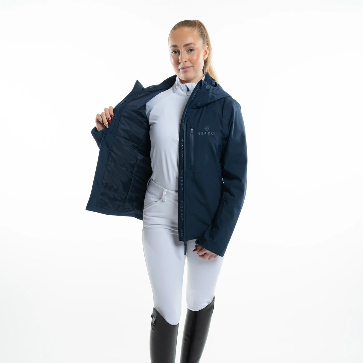EQUIDRY Women's Iris Waterproof Riding Jacket #colour_navy