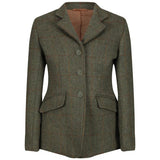 Equetech Claydon Tweed Junior Jacket #colour_green-herringbone