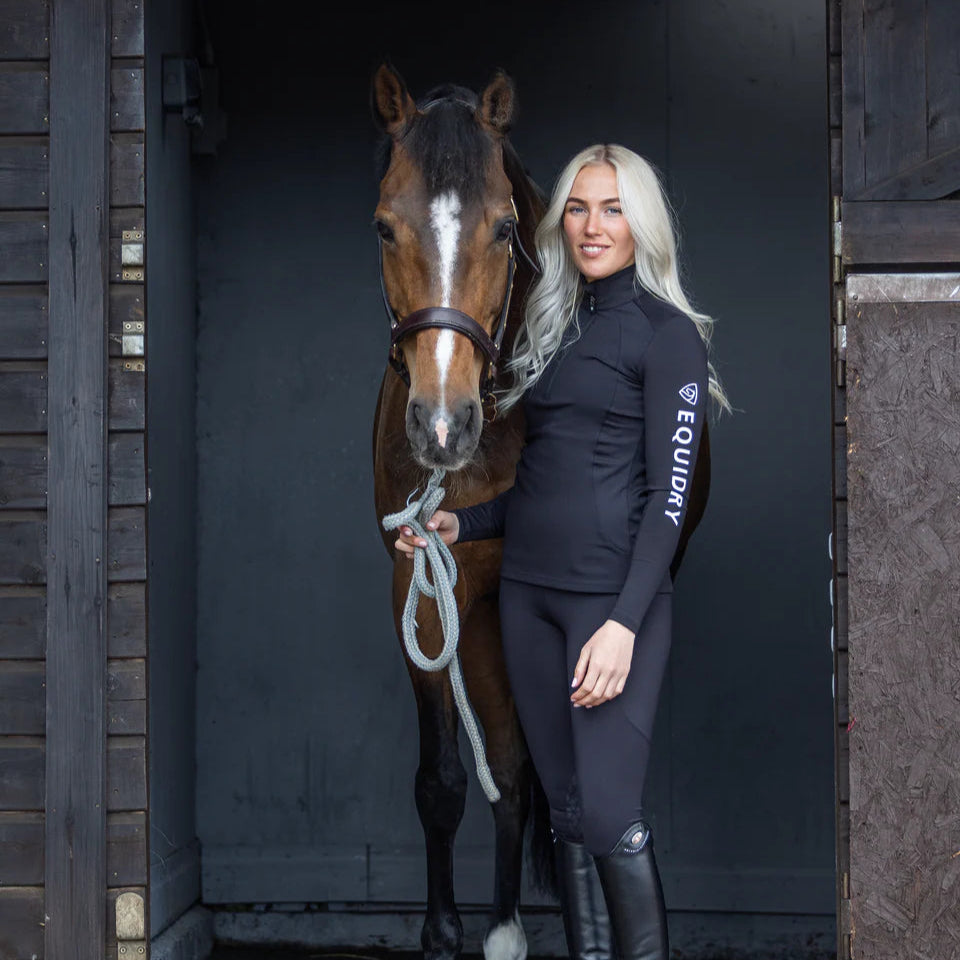 EQUIDRY Women's Water Repellent Base Layer #colour_black-white