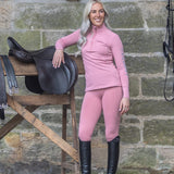 EQUIDRY Women's Water Repellent Leggings #colour_pale-pink-grey