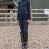 EQUIDRY Children's Water Repellent Leggings #colour_navy-pink