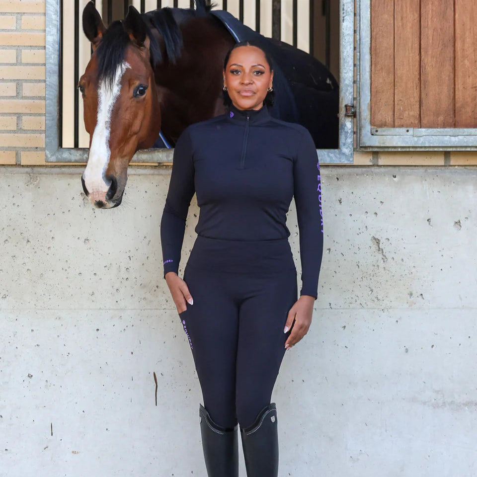 EQUIDRY Women's Water Repellent Base Layer #colour_black-lilac