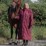 EQUIDRY Women's Thick Fleece Evolution Fixed Hood #colour_plum-navy