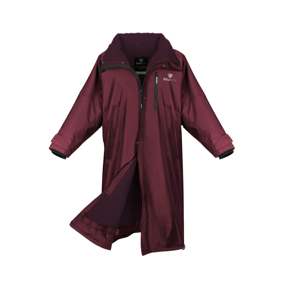 EQUIDRY Women's Thick Fleece Evolution Stowaway Hood #colour_plum-plum