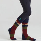 Ridgeline Merino Wool Full Length Socks #colour_navy-stripes