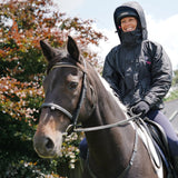 EQUIDRY Women's Thin Fleece Shortie #colour_black-peacock-pink