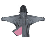 EQUIDRY Women's Thin Fleece Shortie #colour_grey-penelope-pink