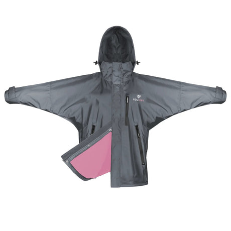 EQUIDRY Women's Thin Fleece Shortie #colour_grey-penelope-pink