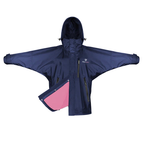 EQUIDRY Women's Thin Fleece Shortie #colour_navy-penelope-pink