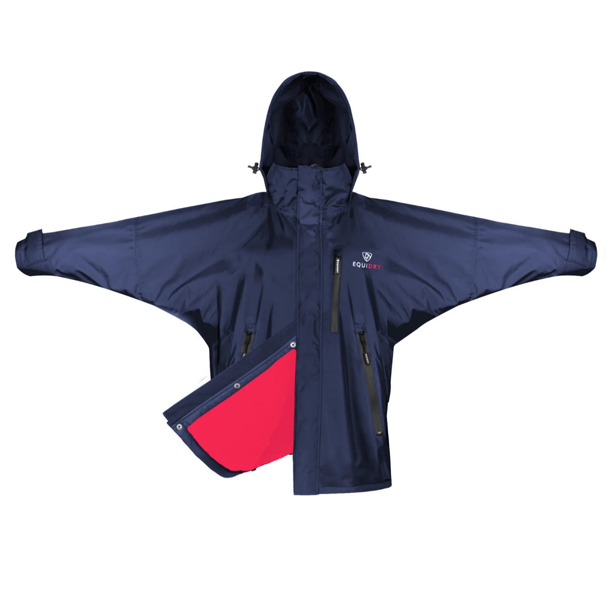 EQUIDRY Women's Thin Fleece Shortie #colour_navy-raspberry