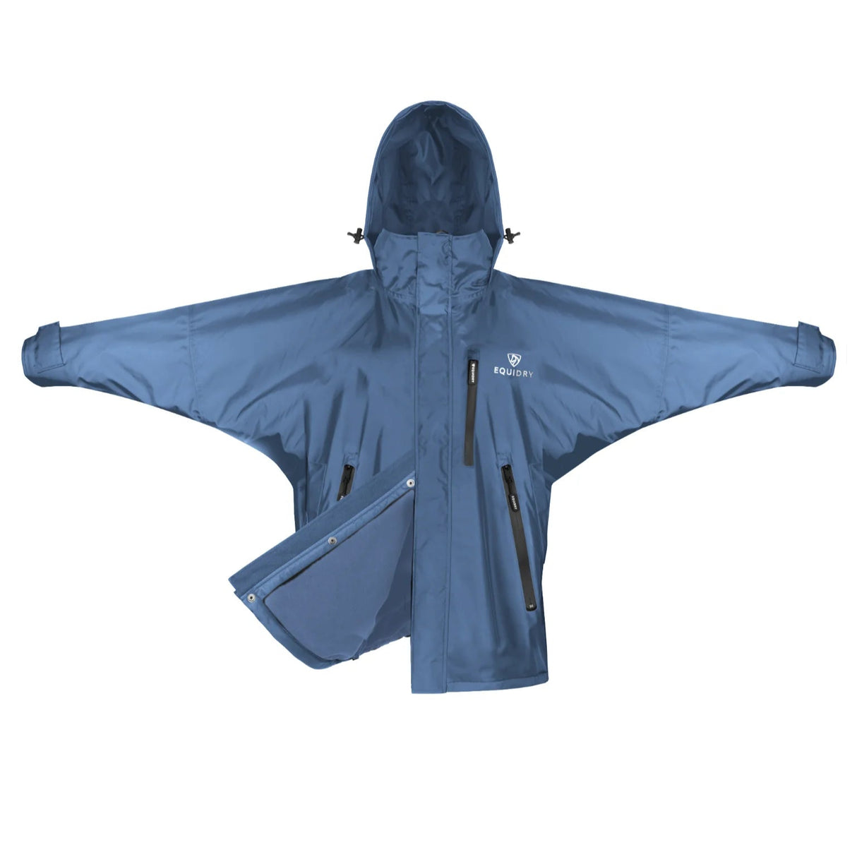 EQUIDRY Women's Shortie Mesh Lining Mac #colour_steel-blue