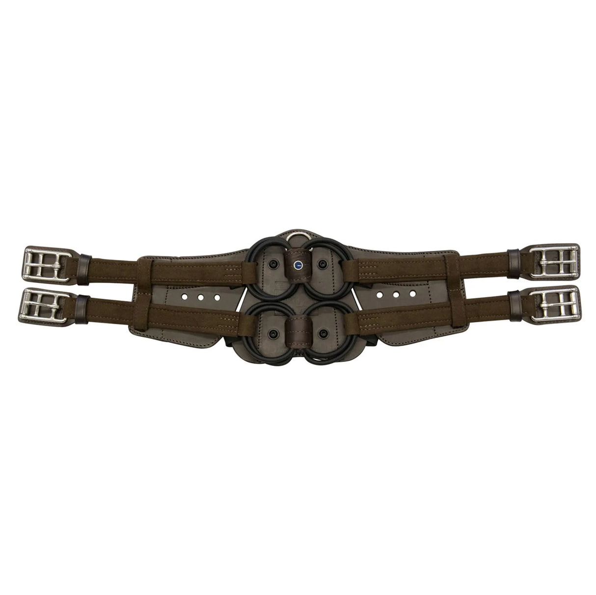 Stubben Equi-Soft® Short Saddle Girth with Cover - Ebony #colour_vachette-leather-ebony