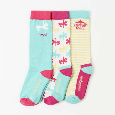 Toggi Children's Carousel Socks #colour_lemon-pink-turquiose