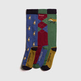 Toggi Men's Country Socks #colour_blue-deep-red-green