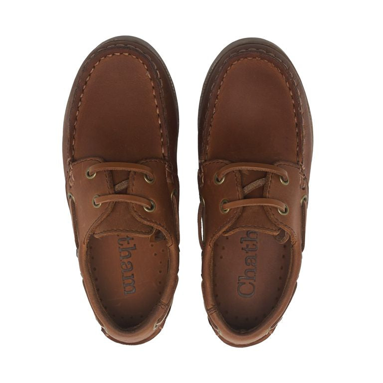 Chatham Henry Kids Nubuck Boat Shoes#colour_tan