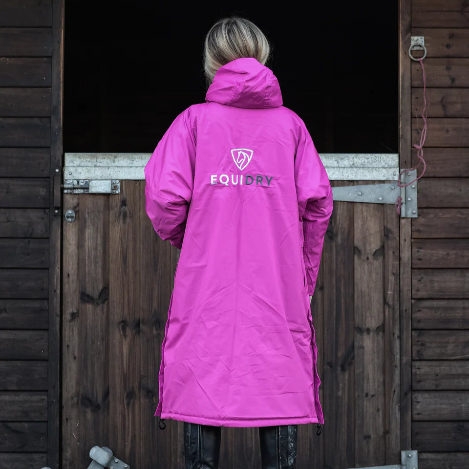 EQUIDRY Women's Thick Fleece Evolution Fixed Hood #colour_fuchsia-pink