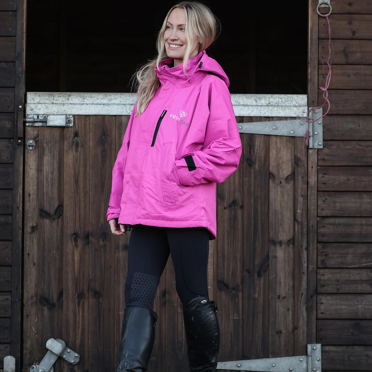 EQUIDRY Women's Thin Fleece Shortie #colour_fuchsia-pink