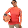 Shires Aubrion Hyde Park Ladies Cross Country Shirt #colour_orange-spot