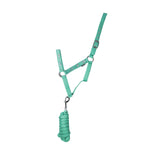 Hy Equestrian Competition Ready Head Collar and Lead Rope #colour_green-dark-green-yellow