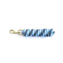 KM Elite Cotton Double Braided Leadrope - 7ft #colour_black-white-pastel-blue