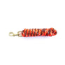KM Elite Cotton Double Braided Leadrope - 7ft #colour_black-white-orange