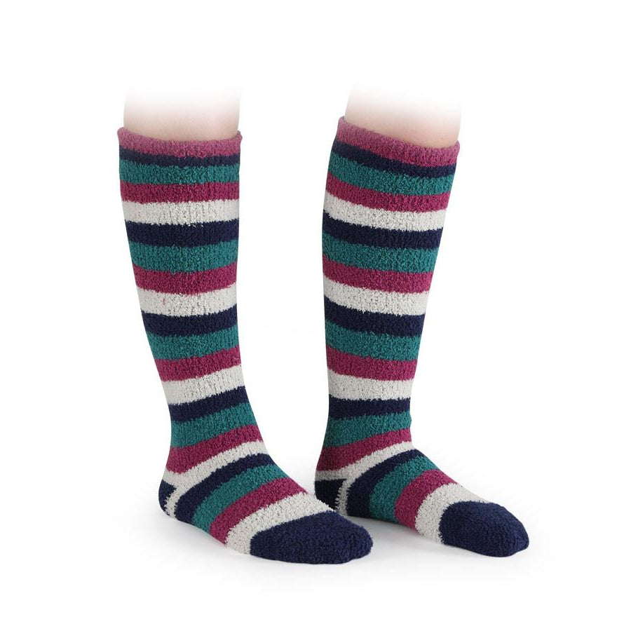 Shires Childrens Fluffy Socks - Twin Pack #colour_spot-stripe