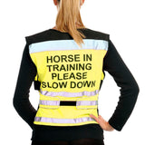 Equisafety Horse In Training Please Slow Down High Visibility Waistcoat #colour_yellow