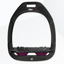 Flex-On Green Composite Inclined Ultra Grip Stirrups - Black/Black/Plum #colour_black-black-plum
