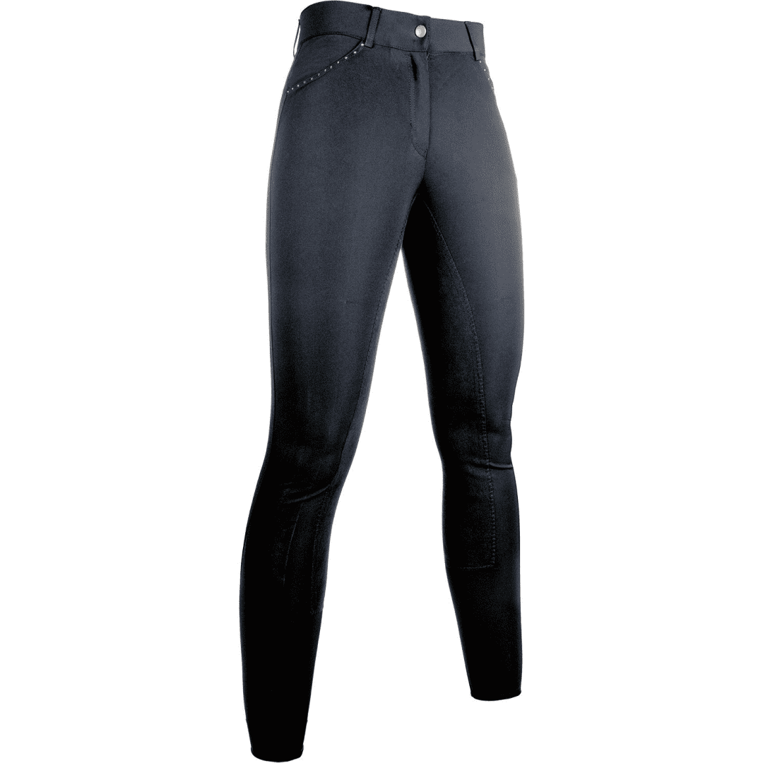 HKM Rosegold Glamour Style Alos Riding Breeches #colour_deep-blue-rosegold