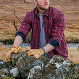 Hoggs of Fife Fleece Lined Men's Shirt #colour-bramble-wine-check