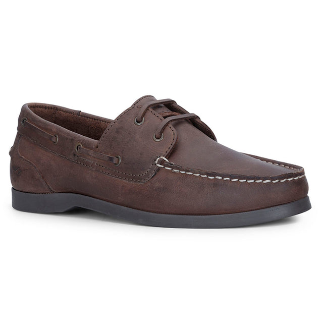 Hoggs of Fife Mull Men's Deck Shoes #colour_waxy-brown