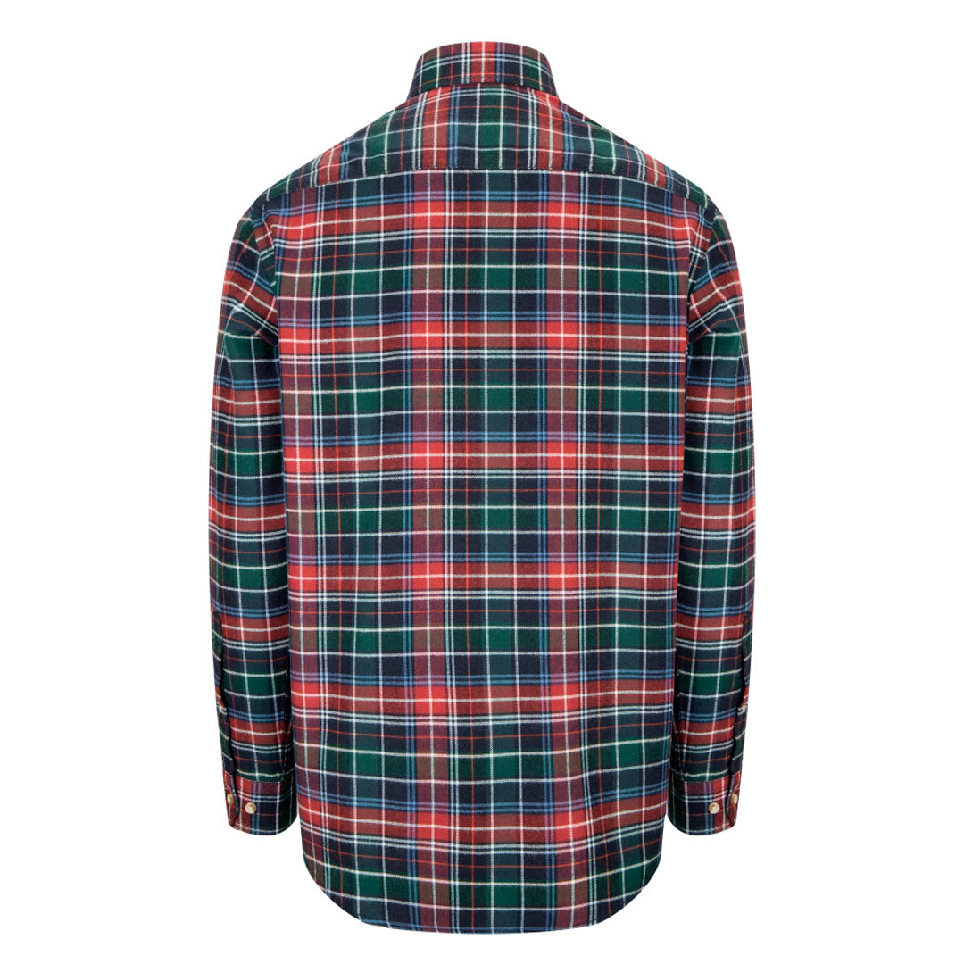 Hoggs of Fife Pitlochry Men's Flannel Check Shirt #colour_forest-check