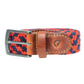 Hy Equestrian Woven Elastic Belt #colour_navy-burgundy