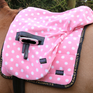 Supreme Products Ride on Dotty Fleece Saddle Cover #colour_pretty-pink