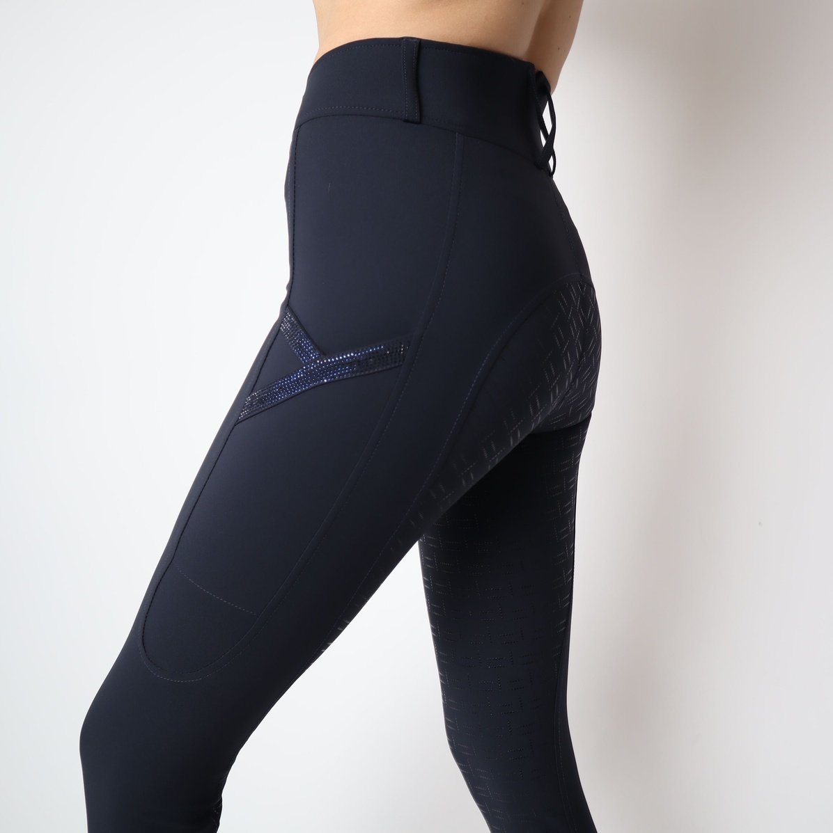 Montar Rebel Crystal Full Grip Breeches #colour_navy