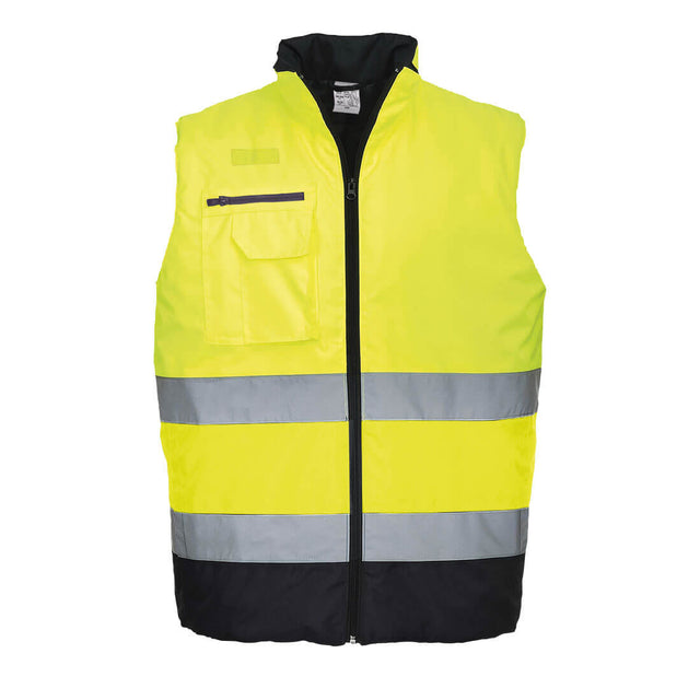 Portwest Hi-Vis Two Tone Bodywarmer #colour_yellow-navy