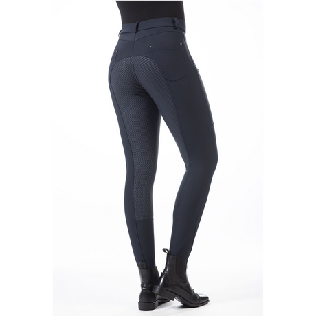 HKM Monaco Silicone Full Seat Winter Riding Breeches #colour_deep-blue