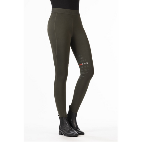 HKM Sports Silicone Knee Patch Riding Leggings #colour_deep-green