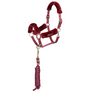 Shires ARMA Faux Fur Headcollar & Lead Rope #colour_burgundy