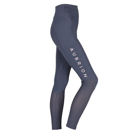 Shires Aubrion Ladies Rhythm Mesh Riding Tights #colour_navy